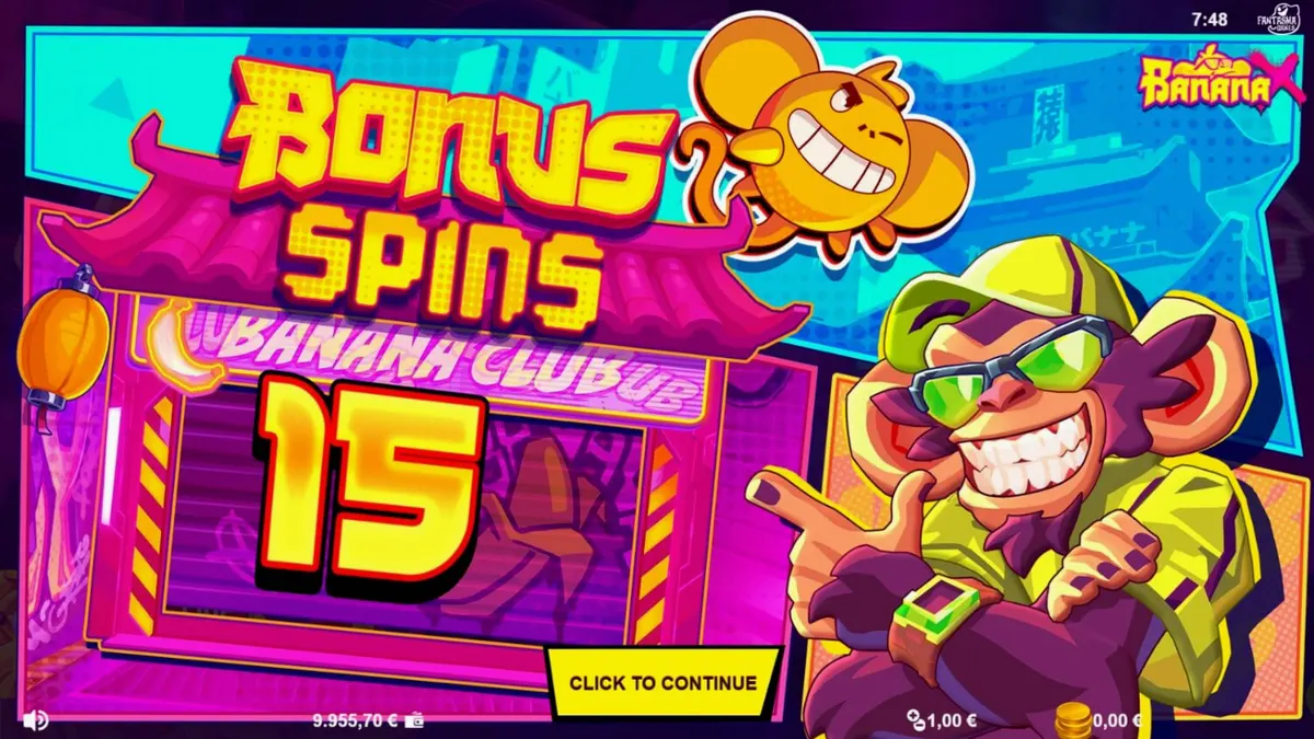 Tampilan visual neon dan simbol buah dalam slot Banana X