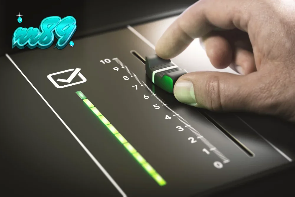 Pemandangan abstrak dari antarmuka permainan slot digital yang modern dan dinamis.